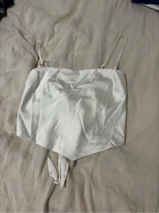 Sunday Best Tops - Sunday Best Satin Tie Up Top size xs